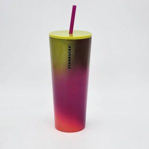 Starbucks 2022 Fall Pink Yellow Berry Gradient Stainless Venti Tumbler 24oz Cup